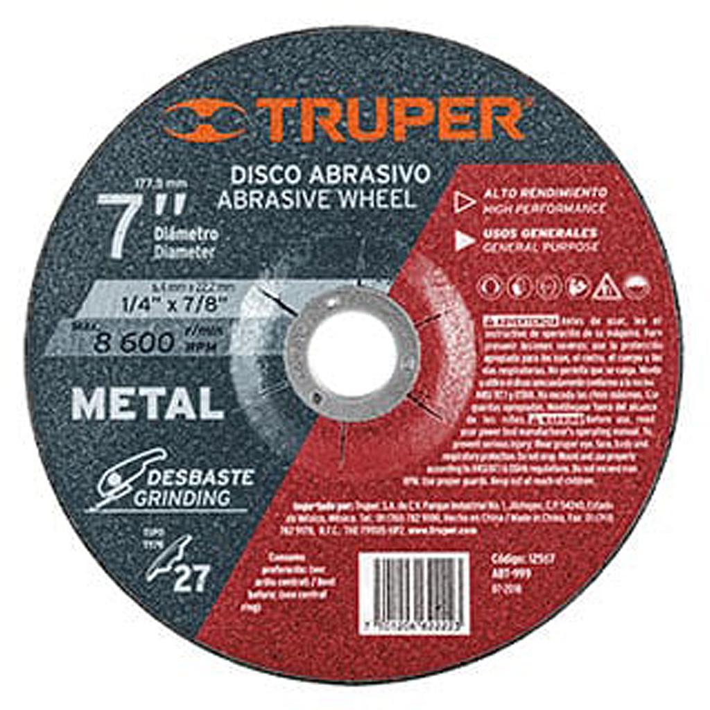 DISCO PULIR METAL DESBASTE 7 TRUPER