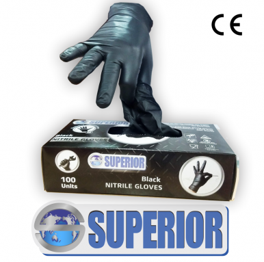 GUANTE NITRILO NEGRO CAJA 100UND TALLA M