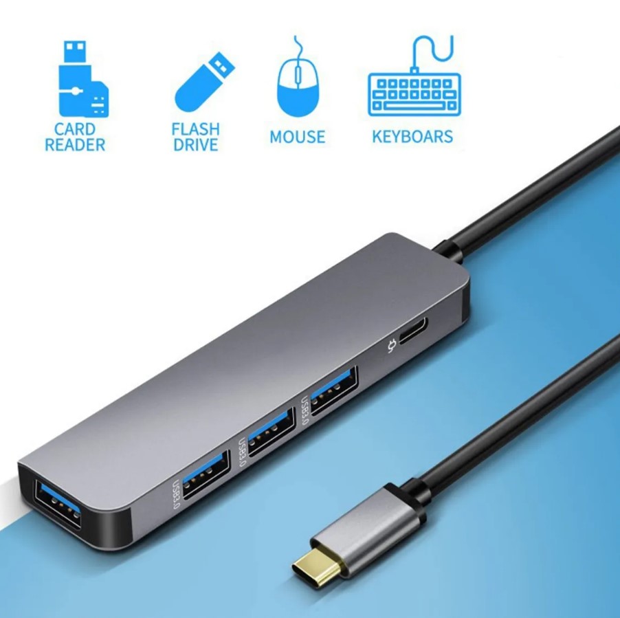 Hub Adaptador Usb C Multipuerto 5 En 1