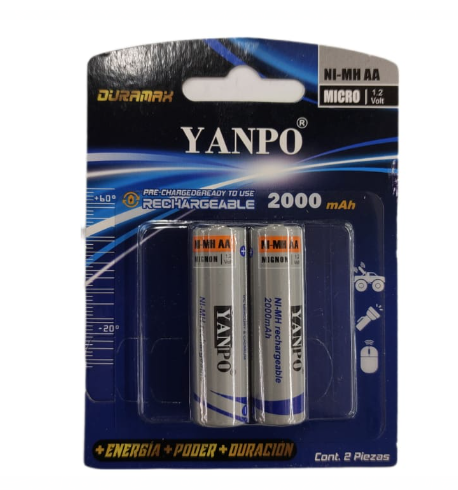 PILA RECARGABLE AA YAMPO 2000mAh