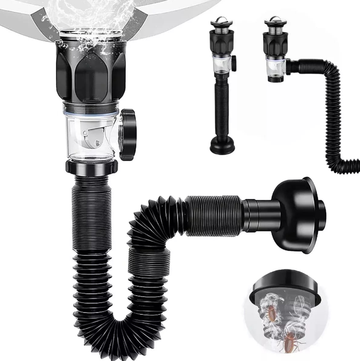 SIFON LAVAMANOS PUSH FLEXIBLE ANTIOLOR