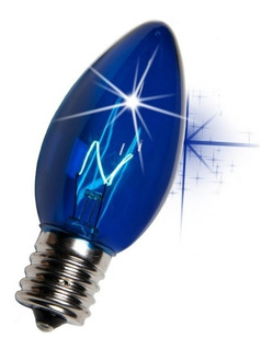 BOMBILLO CANDELABRO AZUL