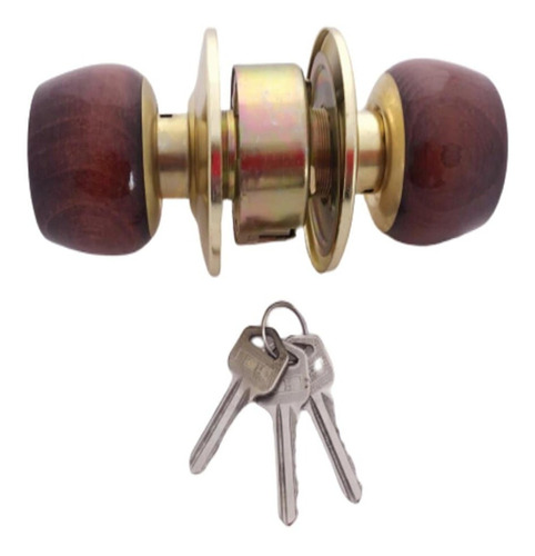[1010 dturin] CERRADURA ALCOBA POMO MADERA OSCURA