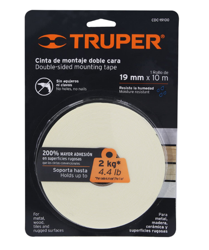 [11726 TR] CINTA DOBLE FAZ 19MM X 10MT TRUPER