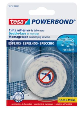 [55732-00002] CINTA DOBLE FAZ TESA ESPEJOS 1,5M X 19MM