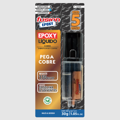 [1010] EPOXY LIQUIDO JERINGA 5 MINUTOS COBRE
