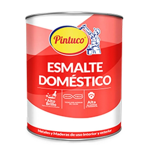 [1010] ESMALTE NEGRO BRILLANTE DOMESTICO PINTUCO GALON
