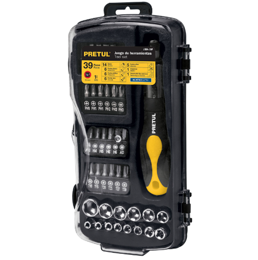 [23971 TR] JUEGO DE HERRAMIENTAS 1/4" 39PZ PRETUL