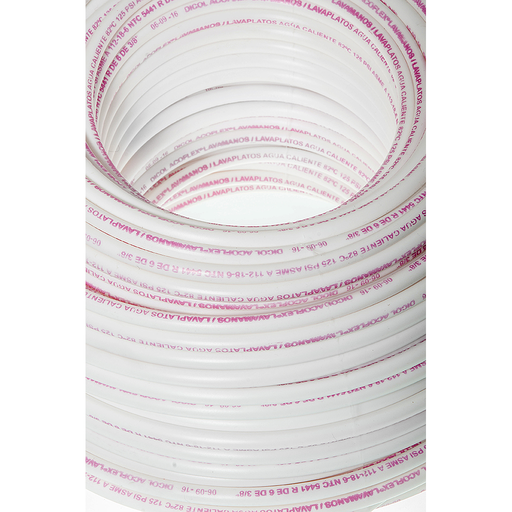 [1010] MANGUERA BLANCA 3/8 PARA ACOPLES DE AGUA X MT