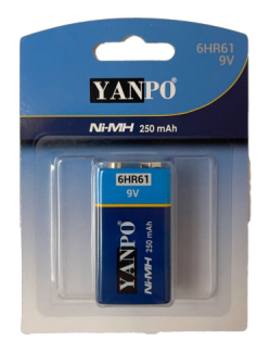 [6HR61] PILA 9V RECARGABLE 250 mAh