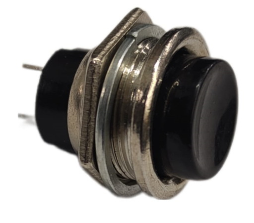 [PUL05] PULSADOR REDONDO METALICO 2 TERMINAL NEGRO