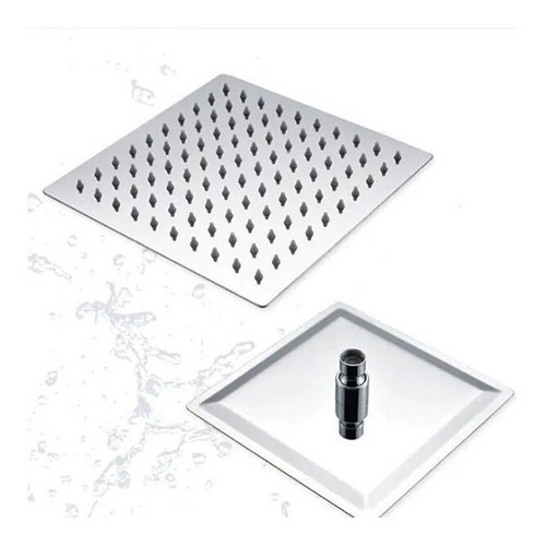 [MERCURY DTURIN] REGADERA DUCHA ACERO CUADRADA 8''TUBO 38CM