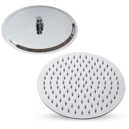 [R-009 DTURIN] REGADERA DUCHA ACERO REDONDA 8" TUBO 38CM