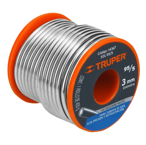 [14367 TR] SOLDADURA ESTAÑO SOPLETE TRUPER 3MM X MT