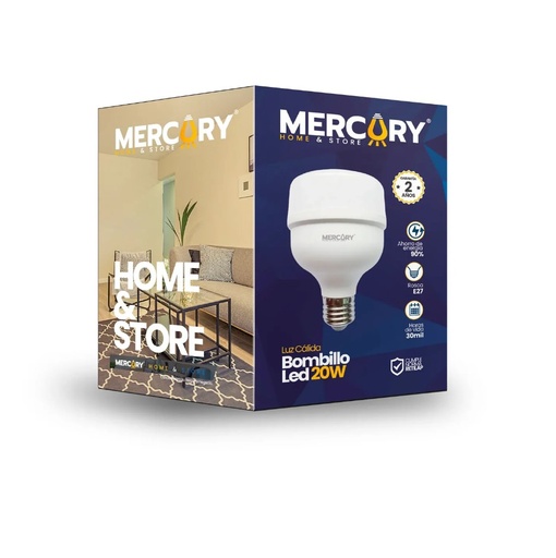 [MERCURY] BOMBILLO LED 20W LUZ CALIDA