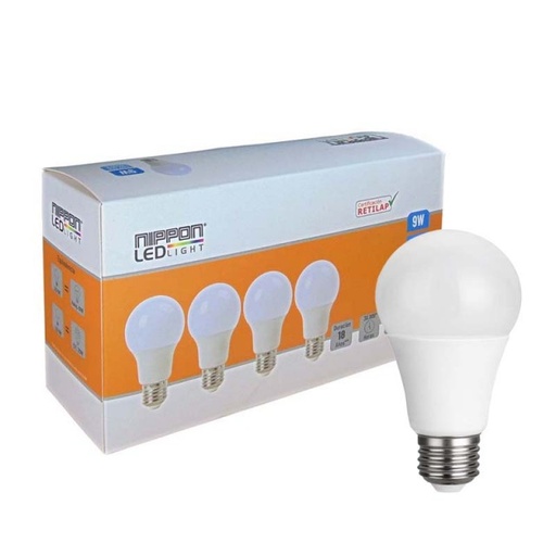[A60] BOMBILLO LED NIPPON 12W LUZ CALIDA E-27