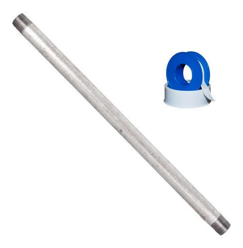 [1010] TUBO NIPLE PARA DUCHA 30CM ALUM. UNION TEFLON