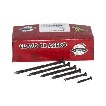 [1010] CAJA CLAVO PUNTILLA ACERO LISO 1